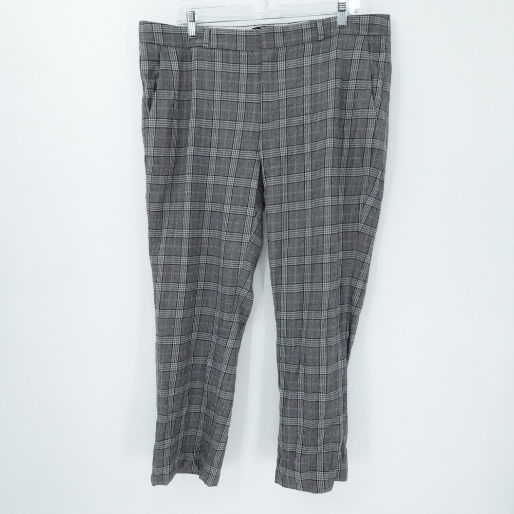 Banana Republic Pants‎ Womens 14 Gray Plaid Avery Wool Career Work Trousers